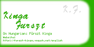 kinga furszt business card