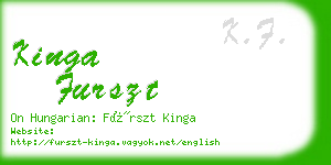 kinga furszt business card